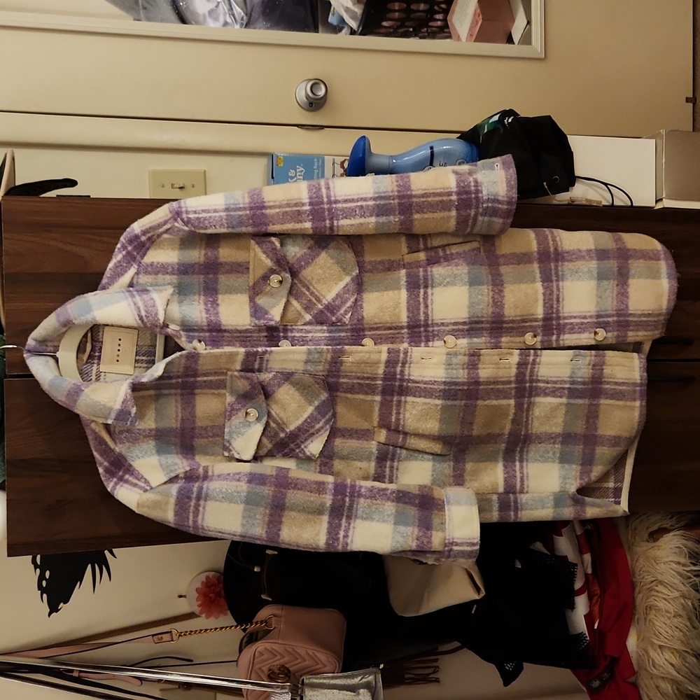 BlankNYC flannel long shackett size small